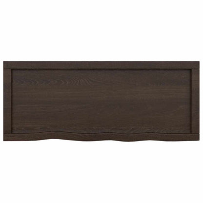 Bathroom Countertop Dark Brown 100x40x(2-6) cm Treated Solid Wood