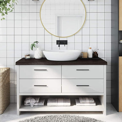 Bathroom Countertop Dark Brown 100x40x(2-6) cm Treated Solid Wood