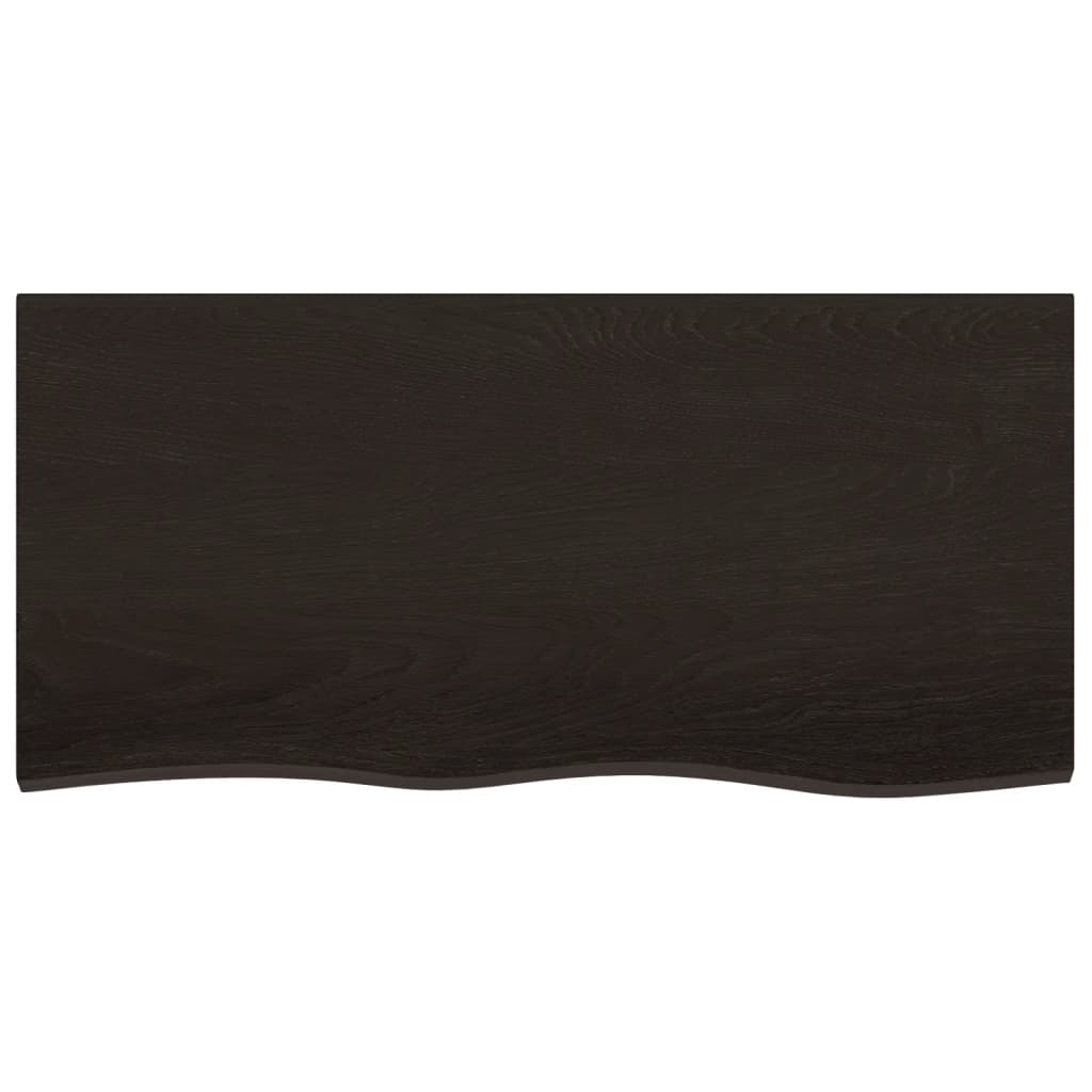 Bathroom Countertop Dark Brown 100x50x(2-6) cm Treated Solid Wood