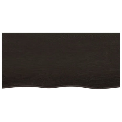 Bathroom Countertop Dark Brown 100x50x(2-6) cm Treated Solid Wood