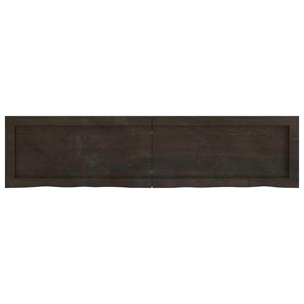 Bathroom Countertop Dark Brown 120x30x(2-6) cm Treated Solid Wood