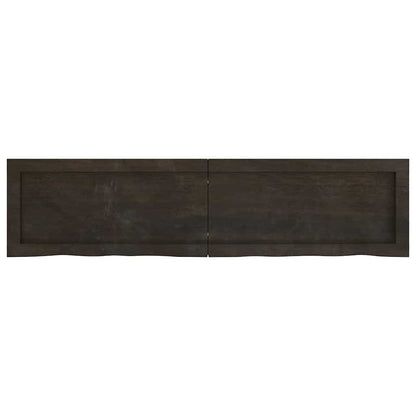 Bathroom Countertop Dark Brown 120x30x(2-6) cm Treated Solid Wood