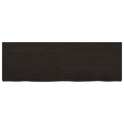 Bathroom Countertop Dark Brown 120x40x(2-4) cm Treated Solid Wood