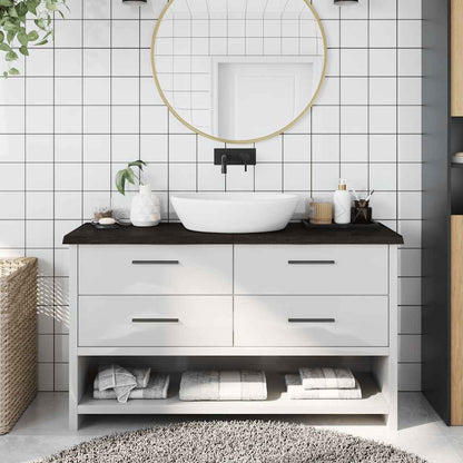 Bathroom Countertop Dark Brown 120x40x(2-4) cm Treated Solid Wood