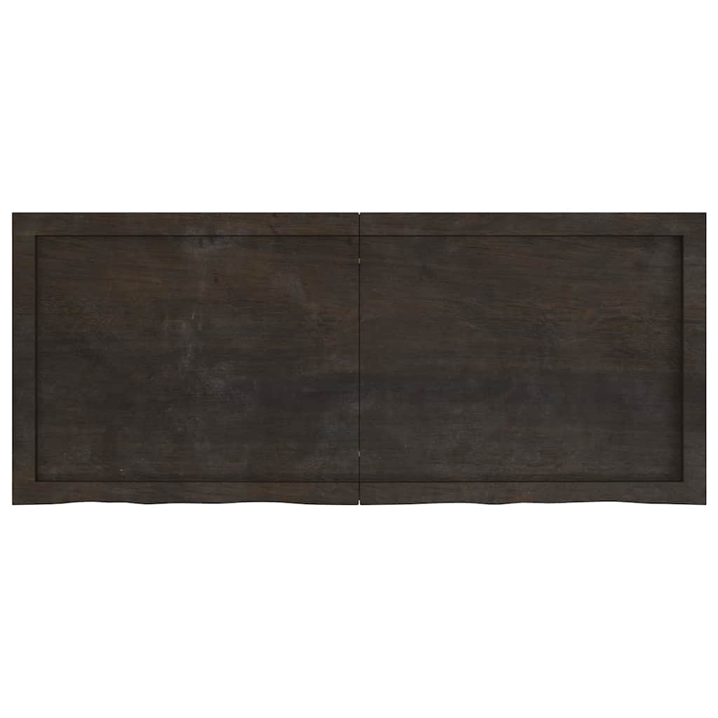 Bathroom Countertop Dark Brown 120x50x(2-6) cm Treated Solid Wood