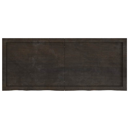 Bathroom Countertop Dark Brown 120x50x(2-6) cm Treated Solid Wood