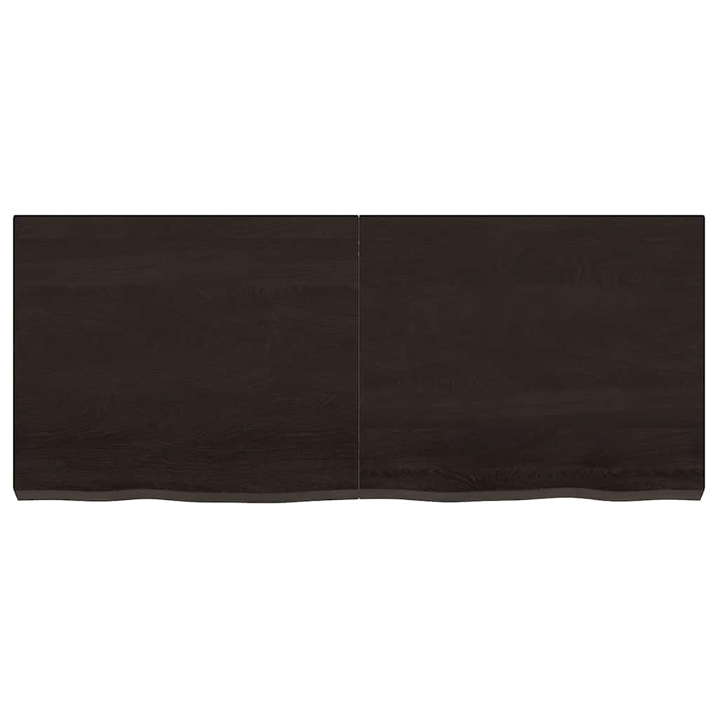 Bathroom Countertop Dark Brown 120x50x(2-6) cm Treated Solid Wood