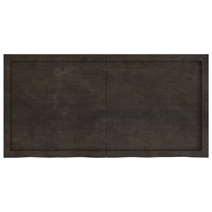 Bathroom Countertop Dark Brown 120x60x(2-4) cm Treated Solid Wood