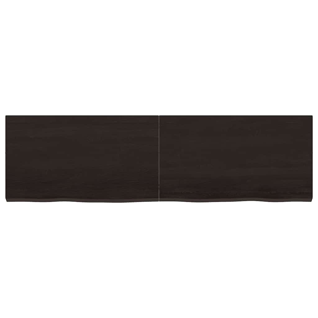 Bathroom Countertop Dark Brown 140x40x(2-4) cm Treated Solid Wood