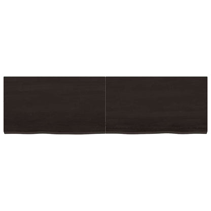 Bathroom Countertop Dark Brown 140x40x(2-4) cm Treated Solid Wood