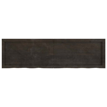 Bathroom Countertop Dark Brown 140x40x(2-4) cm Treated Solid Wood