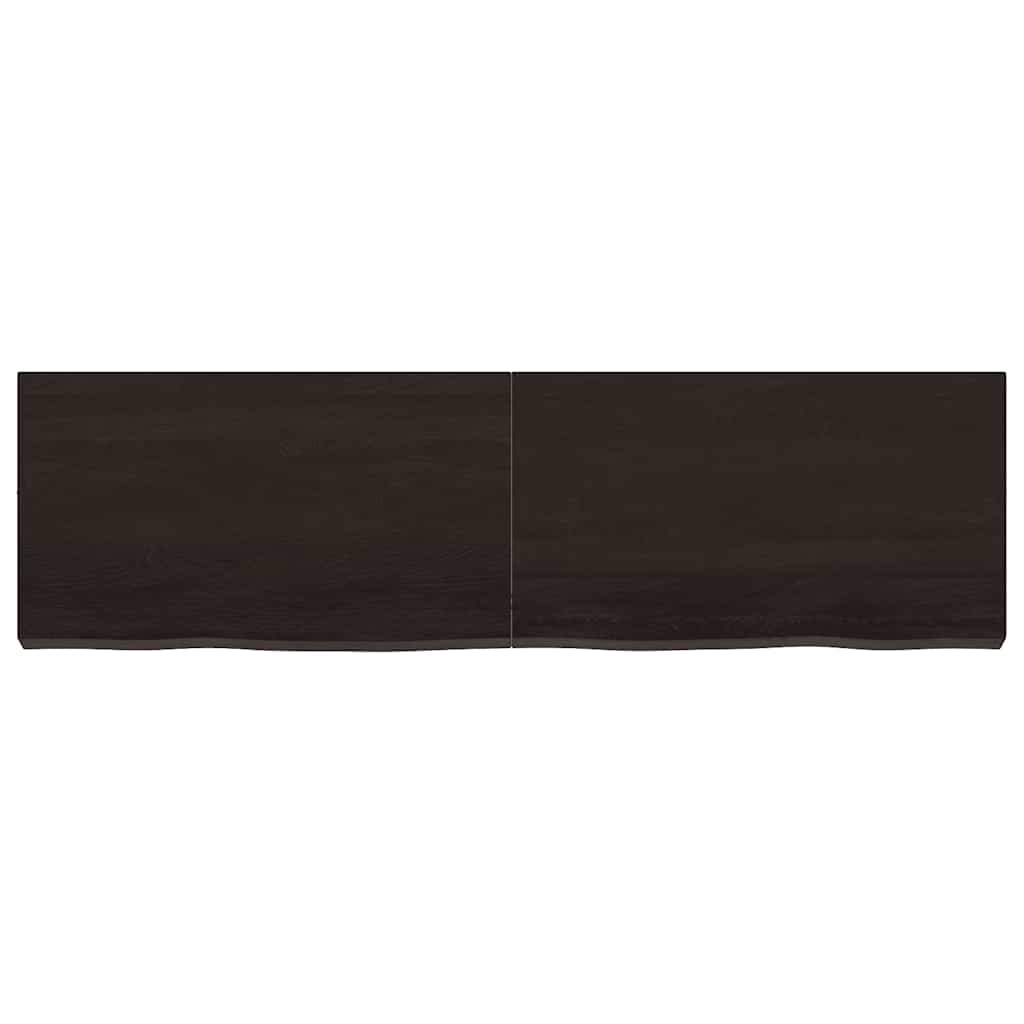 Bathroom Countertop Dark Brown 140x40x(2-6) cm Treated Solid Wood