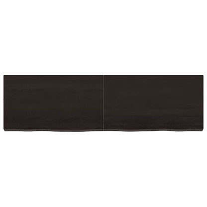 Bathroom Countertop Dark Brown 140x40x(2-6) cm Treated Solid Wood