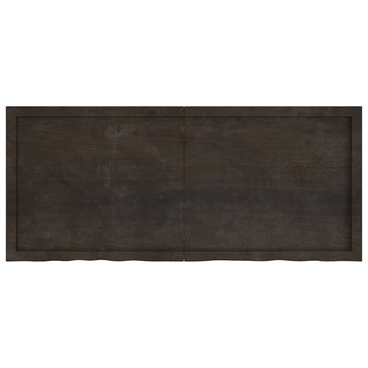 Bathroom Countertop Dark Brown 140x60x(2-4) cm Treated Solid Wood