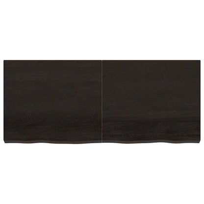 Bathroom Countertop Dark Brown 140x60x(2-6) cm Treated Solid Wood