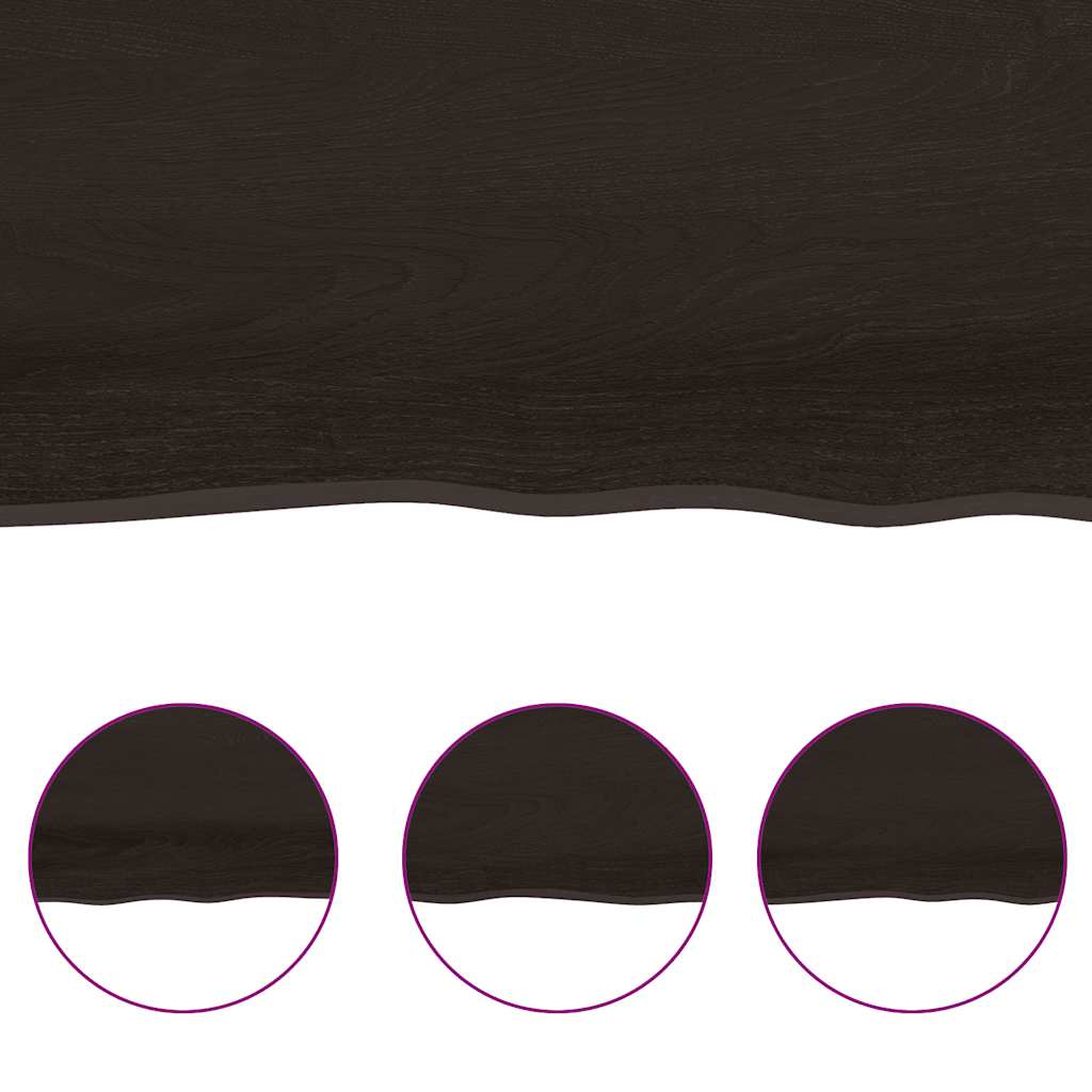 Bathroom Countertop Dark Brown 160x40x(2-6) cm Treated Solid Wood