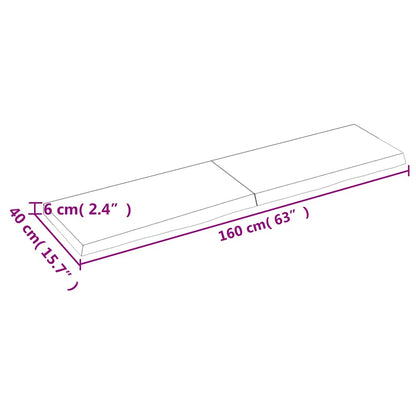 Bathroom Countertop Dark Brown 160x40x(2-6) cm Treated Solid Wood