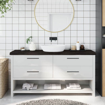 Bathroom Countertop Dark Brown 160x40x(2-6) cm Treated Solid Wood
