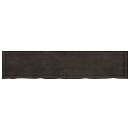 Bathroom Countertop Dark Brown 180x40x(2-6) cm Treated Solid Wood