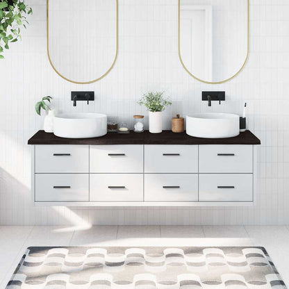 Bathroom Countertop Dark Brown 180x60x(2-4) cm Treated Solid Wood