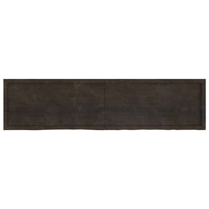 Bathroom Countertop Dark Brown 200x50x(2-4) cm Treated Solid Wood
