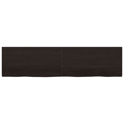 Bathroom Countertop Dark Brown 200x50x(2-4) cm Treated Solid Wood