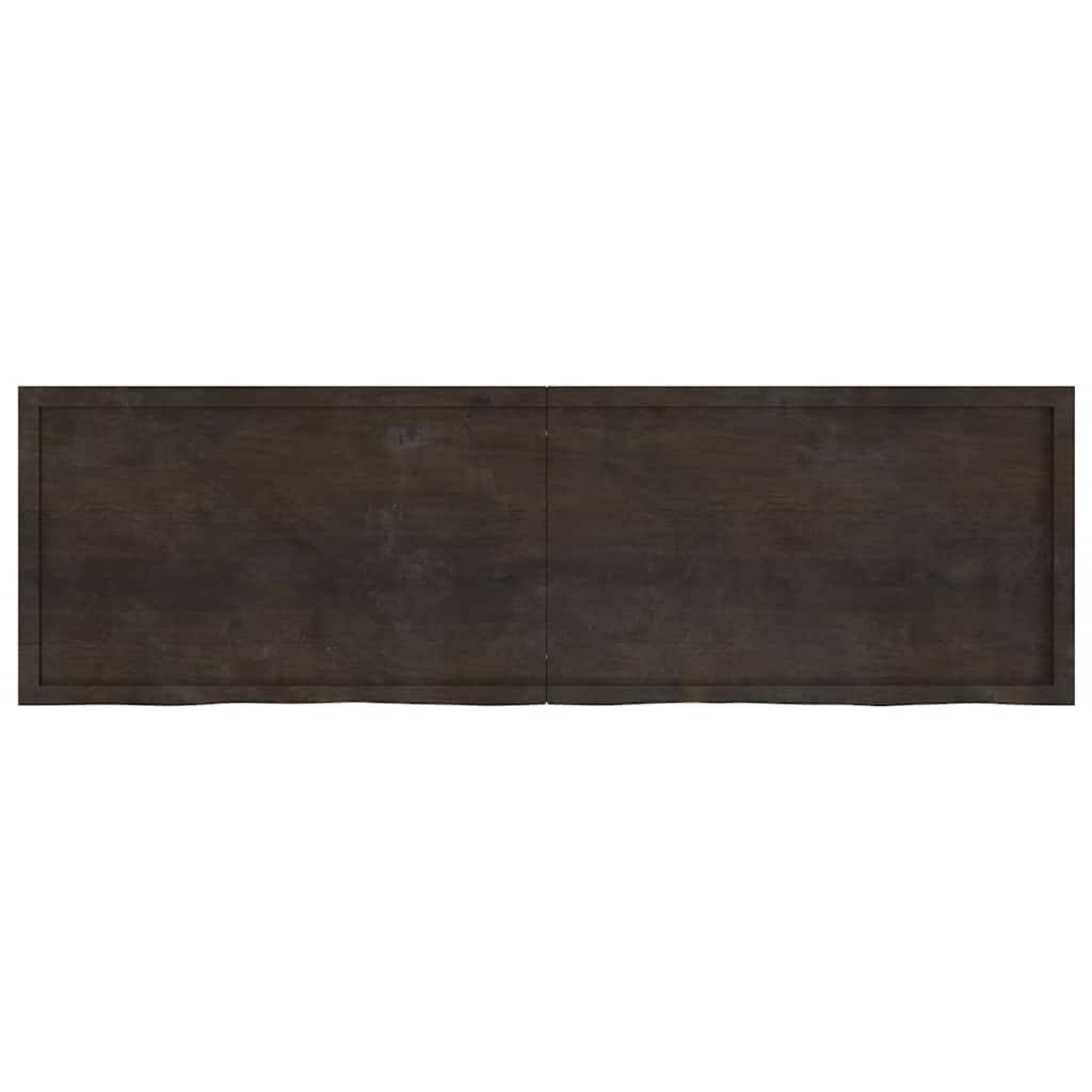Bathroom Countertop Dark Brown 200x60x(2-4) cm Treated Solid Wood