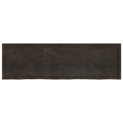 Bathroom Countertop Dark Brown 200x60x(2-4) cm Treated Solid Wood