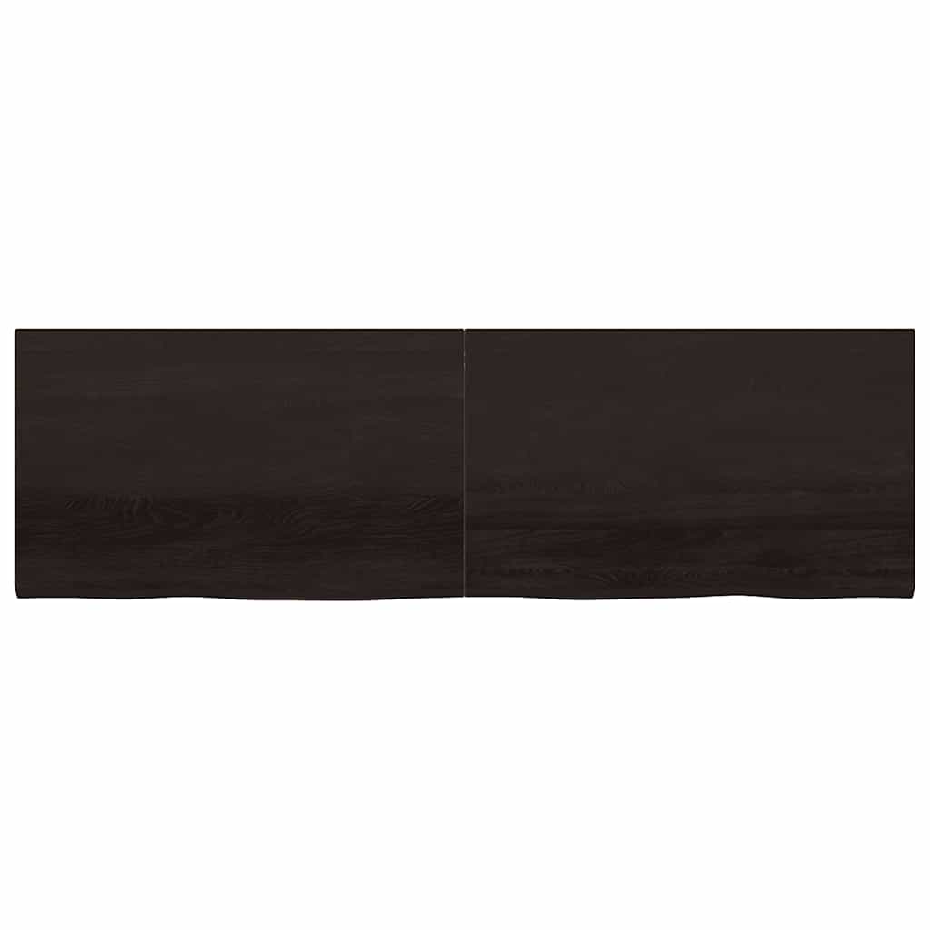 Bathroom Countertop Dark Brown 200x60x(2-4) cm Treated Solid Wood