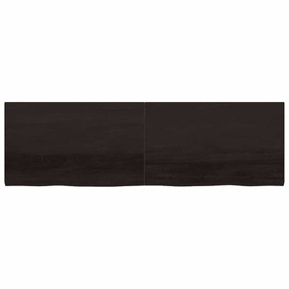 Bathroom Countertop Dark Brown 200x60x(2-4) cm Treated Solid Wood