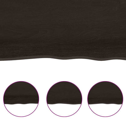 Bathroom Countertop Dark Brown 200x60x(2-4) cm Treated Solid Wood