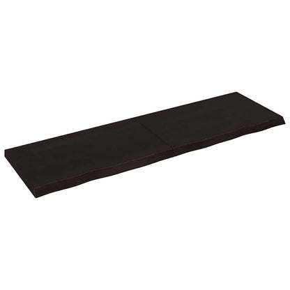 Bathroom Countertop Dark Brown 200x60x(2-6) cm Treated Solid Wood