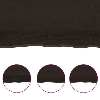 Bathroom Countertop Dark Brown 200x60x(2-6) cm Treated Solid Wood