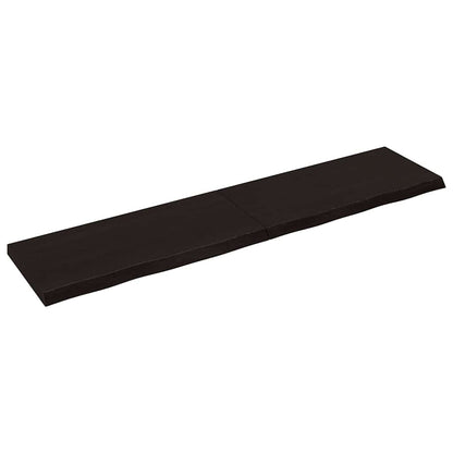 Bathroom Countertop Dark Brown 220x50x(2-6) cm Treated Solid Wood