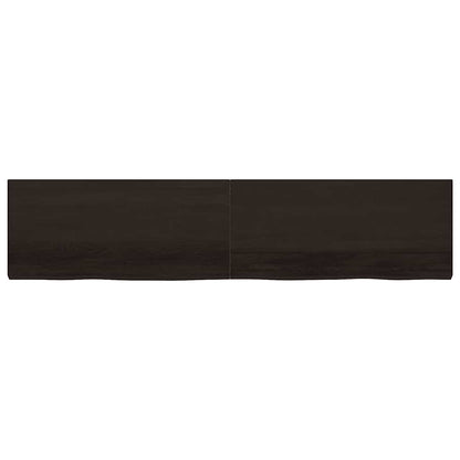 Bathroom Countertop Dark Brown 220x50x(2-6) cm Treated Solid Wood
