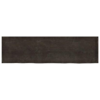 Bathroom Countertop Dark Brown 220x60x(2-4) cm Treated Solid Wood