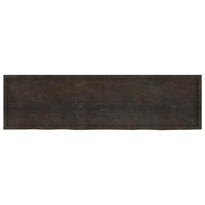 Bathroom Countertop Dark Brown 220x60x(2-6) cm Treated Solid Wood