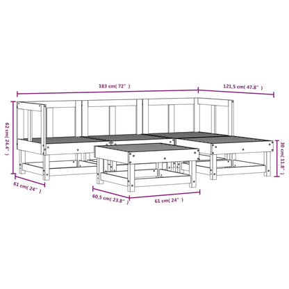 5 Piece Garden Lounge Set Solid Wood Douglas