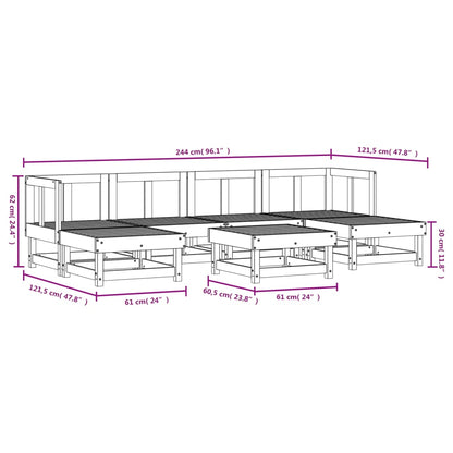 7 Piece Garden Lounge Set Solid Wood Douglas