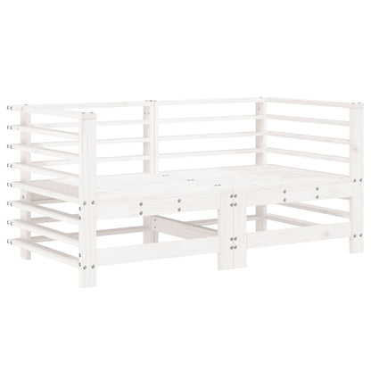 6 Piece Garden Lounge Set White Solid Wood Pine
