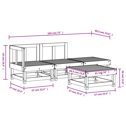 4 Piece Garden Lounge Set Solid Wood Douglas