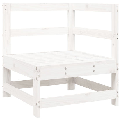 6 Piece Garden Lounge Set White Solid Wood Pine
