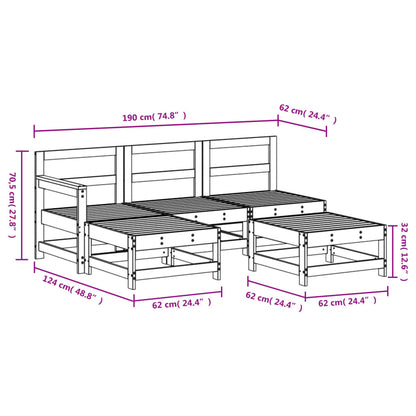 5 Piece Garden Lounge Set Solid Wood Douglas