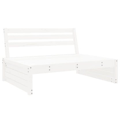 6 Piece Garden Lounge Set White Solid Wood Pine