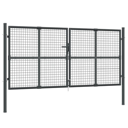 Mesh Garden Gate Anthracite 300x125 cm Galvanised Steel