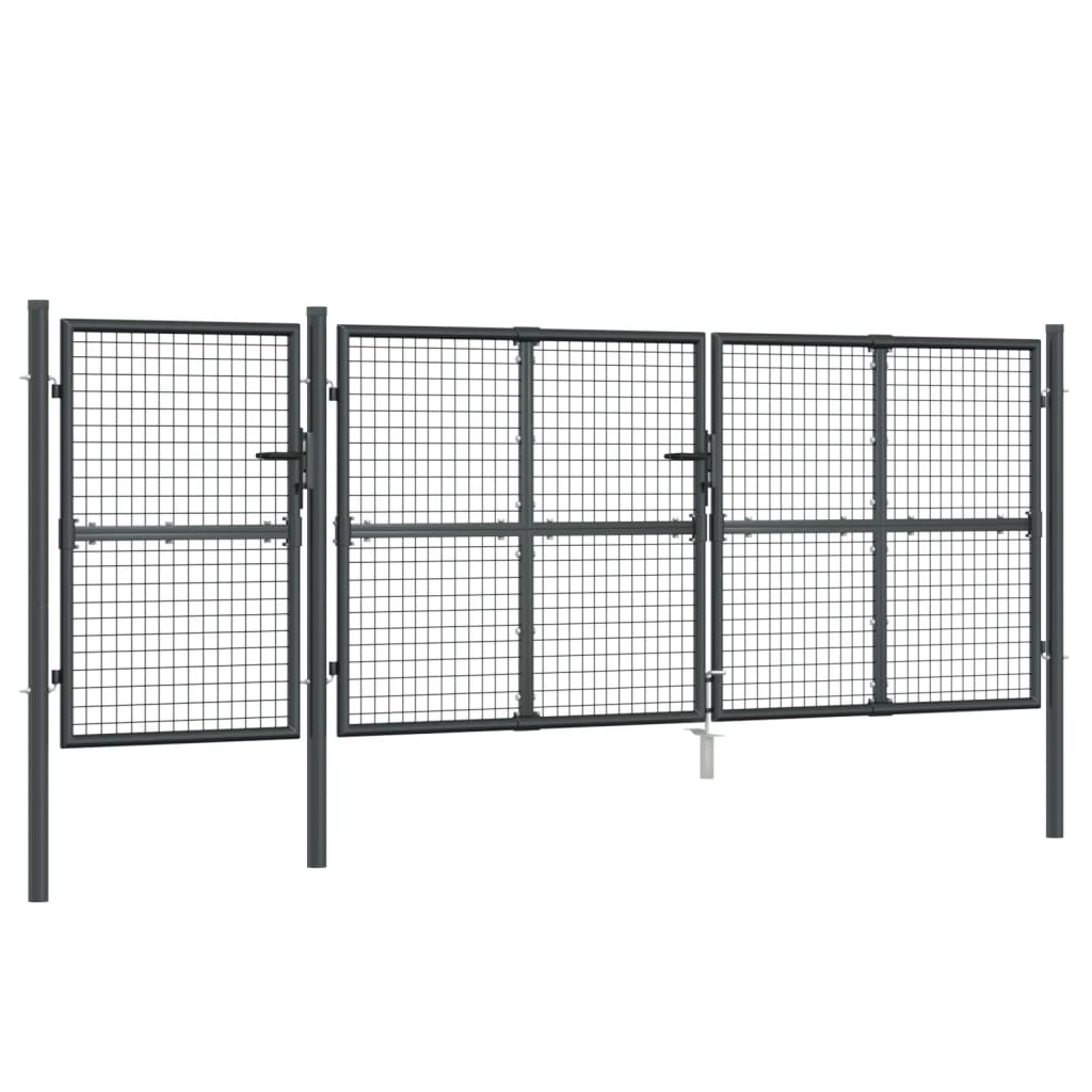 Mesh Garden Gate Anthracite 400x175 cm Galvanised Steel