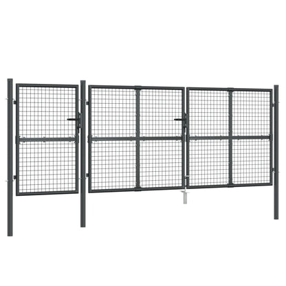 Mesh Garden Gate Anthracite 400x175 cm Galvanised Steel