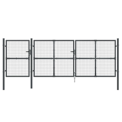 Mesh Garden Gate Anthracite 400x175 cm Galvanised Steel