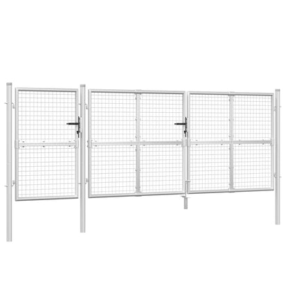 Mesh Garden Gate Silver 400x175 cm Galvanised Steel