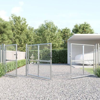 Mesh Garden Gate Silver 400x175 cm Galvanised Steel